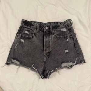 Black Distressed Women Shorts